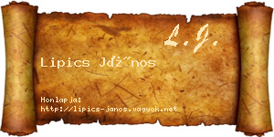 Lipics János névjegykártya
