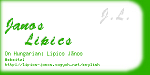 janos lipics business card