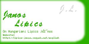 janos lipics business card